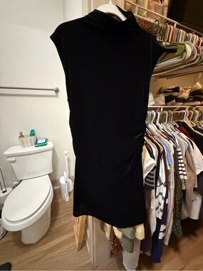 Altar’d State Black Sleeveless Velvet Dress